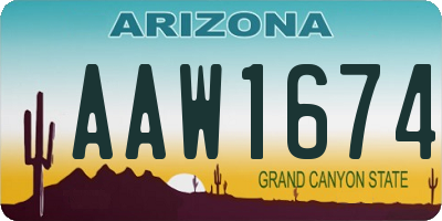 AZ license plate AAW1674