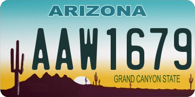 AZ license plate AAW1679
