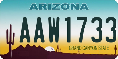 AZ license plate AAW1733
