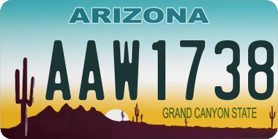 AZ license plate AAW1738