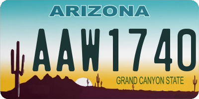 AZ license plate AAW1740