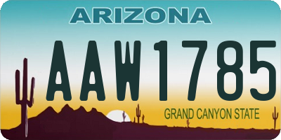 AZ license plate AAW1785
