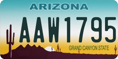 AZ license plate AAW1795