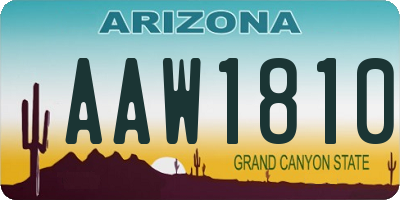 AZ license plate AAW1810