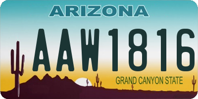AZ license plate AAW1816