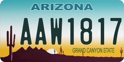 AZ license plate AAW1817
