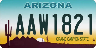AZ license plate AAW1821