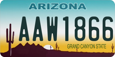 AZ license plate AAW1866