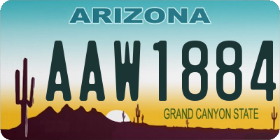 AZ license plate AAW1884