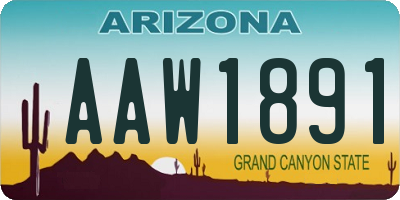 AZ license plate AAW1891