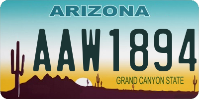 AZ license plate AAW1894
