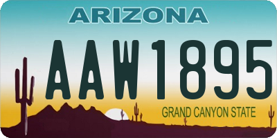 AZ license plate AAW1895