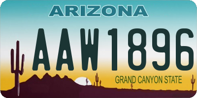 AZ license plate AAW1896