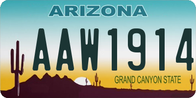 AZ license plate AAW1914