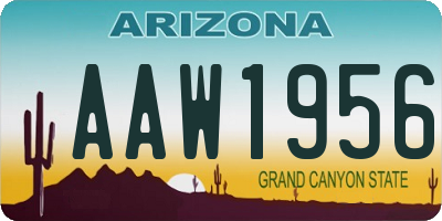 AZ license plate AAW1956