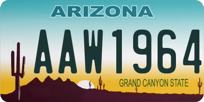 AZ license plate AAW1964