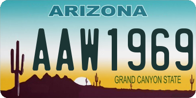AZ license plate AAW1969
