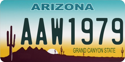 AZ license plate AAW1979