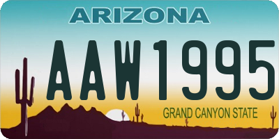 AZ license plate AAW1995