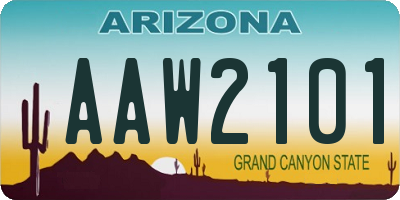 AZ license plate AAW2101