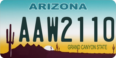 AZ license plate AAW2110