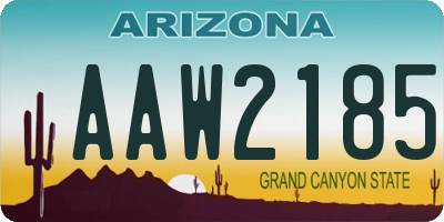 AZ license plate AAW2185