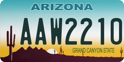 AZ license plate AAW2210