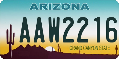 AZ license plate AAW2216