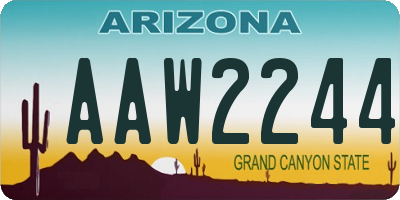 AZ license plate AAW2244