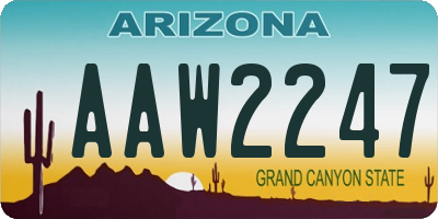 AZ license plate AAW2247