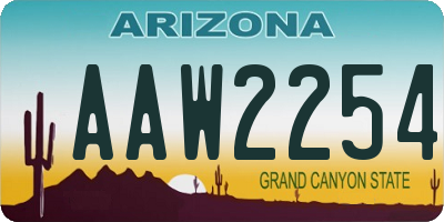 AZ license plate AAW2254