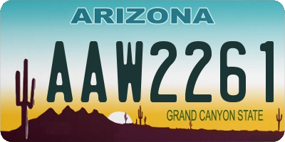 AZ license plate AAW2261