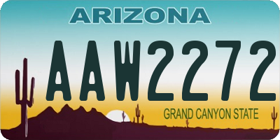 AZ license plate AAW2272