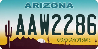 AZ license plate AAW2286