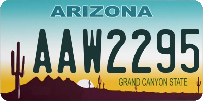 AZ license plate AAW2295