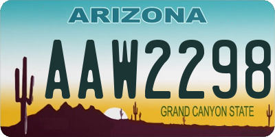 AZ license plate AAW2298