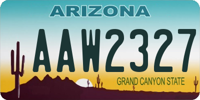 AZ license plate AAW2327