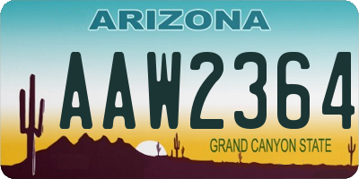 AZ license plate AAW2364