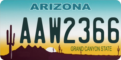 AZ license plate AAW2366