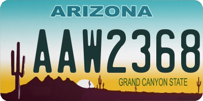 AZ license plate AAW2368