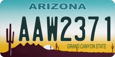 AZ license plate AAW2371