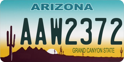 AZ license plate AAW2372