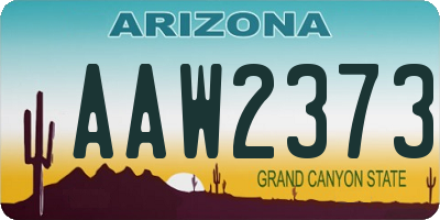 AZ license plate AAW2373