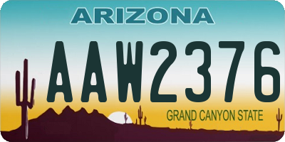 AZ license plate AAW2376