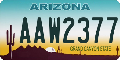 AZ license plate AAW2377