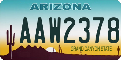 AZ license plate AAW2378