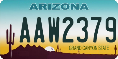 AZ license plate AAW2379