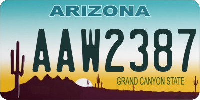 AZ license plate AAW2387