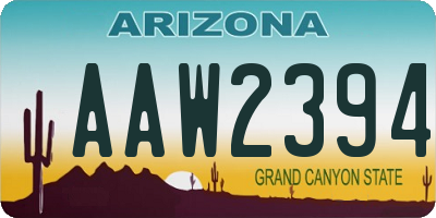 AZ license plate AAW2394