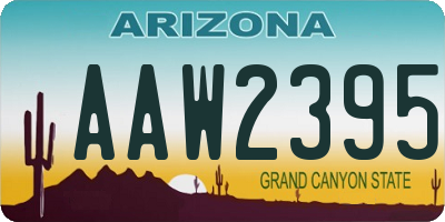 AZ license plate AAW2395